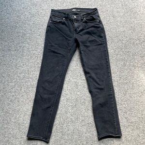 Old Navy Boyfriend mid rise faded black jean.